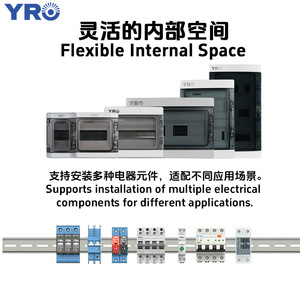 กล่องจ่ายไฟ YRO แบบกันน้ำ IP65 วัสดุ ABS PCABS สำหรับใช้งานกลางแจ้ง แถวที่ 1-3 ปรับแต่งได้ตามต้องการ DIY - Product Image 5