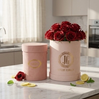 Boîtes d'emballage rondes en carton recyclé pour cadeaux de la Saint-Valentin, logo personnalisé, laminage mat, gaufrage, accessoires en ruban