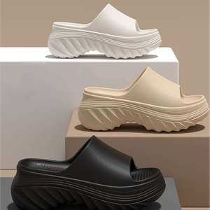 Tendance de la mode classique anti-glissant femmes plate-forme sandales hauteur augmentant respirant intérieur maison plage extérieur pour femme - Product Image 1