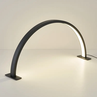 Nouvelle conception, lampe de table moderne en acrylique cristal rond de 750 mm, lampe à LED en forme de lune, lampe à ongles demi-lune