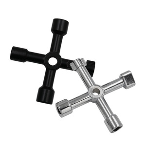 Clé croisée pour compteur d'eau, outil en alliage de zinc électro-polissé pour armoire électrique et ascenseur - Product Image 2