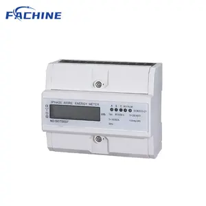 Kilowatt hour meter 3 Phase Power amp Electric Meter 4 Wires 5-100A 380V Digital Wattmeter Electricity DIN Rail Mounting