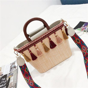 <span class=keywords><strong>Bolso</strong></span> de playa de paja de lujo para mujer de marca famosa de moda 2019, <span class=keywords><strong>bolso</strong></span> de bambú imitado para mujer, <span class=keywords><strong>bolso</strong></span> de playa - Product Image 6