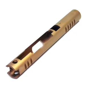 Eixo de suporte de barra de vídeo de bronze e cobre para usinagem CNC de protótipos rápidos personalizados cor dourada