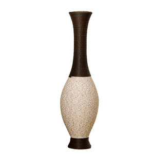 Vaso da terra in PVC effetto rattan intrecciato a mano, 39-37 pollici di altezza, marrone beige bicolore, vaso decorativo per l'arredamento della casa - Product Image 2