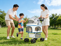 Sac de transport pliable en métal personnalisé 2026 pour animaux de compagnie avec panier amovible pour chats et chiens