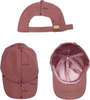Gorra Raiders de Béisbol con Forro de Satén, Rosa Empolvado, Sarga de Algodón, Sin Estructura, Estilo Papá, Ajustable con Hebilla Metálica, Bordado 3D Vintage
