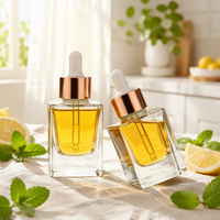 Flacons compte-gouttes en verre ambré transparent à fond épais, flacons vides pour sérum, pipettes pour huiles essentielles, soins de la peau, flacons cosmétiques rechargeables