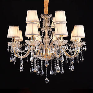 Lampadario di Lusso Europeo Moderno con Pendenti in Cristallo Trasparente, Lampada a Sospensione per Decorazione del Soffitto di Casa, Illuminazione di Medie Dimensioni - Product Image 6
