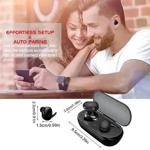 Headset Nirkabel Bluetooth Sentuh Pintar Harga Murah Bluetooth Earbud Bluetooth 5.0 TWS Mikrofon Headset Headphone Dasar OEM