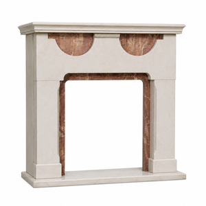 Traditional Marble Fireplace Mantel With Ornate Carving white & red Stone Indoor Wood Burning Hearth For Dining Room - Product Image 2