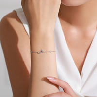 Bracelet ajustable Mylove personnalisé en argent sterling 925 plaqué rhodium avec micro-pavé de zircone cubique, initiales arabes, vente en gros