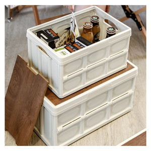 XingYou under bed storage box high capacity storage box wooden lid collapsible storage food box plastic