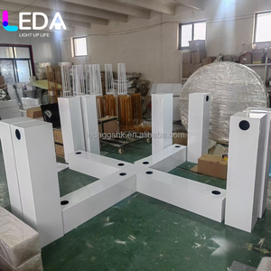 LEDA Wedding White Metal Chuppah <b>Top</b> <b>Cross</b> Square Mandap Wedding Pillar for Stand Background - Product Image 3