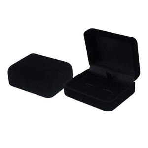 Wholesale Stocks <strong>Cheap</strong> Black Velvet Plastic Cufflink <strong>Box</strong> - Product Image 4
