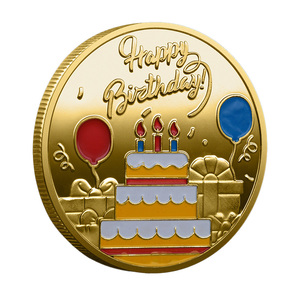 Moneda Conmemorativa de Cumpleaños de Alta Calidad, Diseño de Doble Color, Artesanía en Metal, Regalo de Cumpleaños, Adorno Personalizado para Escritorio - Product Image 2