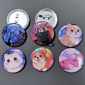 カスタムメイドのふわふわブリキ製アニメキャラクターソフトモーショングッズピンバッジ、38mm、50mm、58mm、75mmの丸型バッジ - Product Image 5