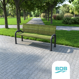 BDB P19 Durable Solid Wood Modern Patio <b>Bench</b> with Half Armrest Single-Sided Outdoor Furniture Made in Turkey - Product Image 2
