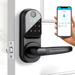Cerradura de Puerta Biométrica con Huella Digital, WiFi Tuya, Ttlock, Aplicación Inteligente, Tarjeta Electrónica, Contraseña, para Puertas de Madera, Uso en Hogar y Hotel - Product Image 1