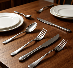 Ensemble <span class=keywords><strong>de</strong></span> <span class=keywords><strong>couverts</strong></span> en acier inoxydable FLEY, élégant, pour hôtel, <span class=keywords><strong>restaurant</strong></span>, mariage, banquet, service <span class=keywords><strong>de</strong></span> traiteur - Product Image 1