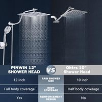 Robinet de douche de salle de bain noir Ensemble de douche murale Baignoire Pluie 2 en 1 Tête de douche et poignée Ensemble