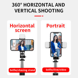 Q05 Trépied perche à selfie multifonction 8-en-1 avec anneau lumineux de 10 pouces et batterie 1800 mAh, avec adaptateurs 1/4 pour caméra d'action <span class=keywords><strong>GoPro</strong></span> et appareil photo numérique - Product Image 4