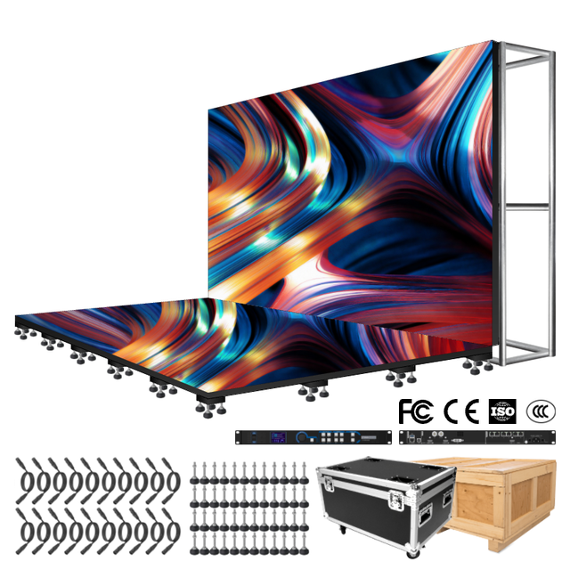 Lino Visino P3.91 Wireless Indoor/Outdoor Rental LED Dance Floor Tiles 1080P HDR10 SDK Function 5-Year Warranty 2000cd