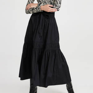 <span class=keywords><strong>กระโปรง</strong></span>เอวสูงสีทึบสำหรับผู้หญิง,<span class=keywords><strong>กระโปรง</strong></span>ยาวคลุ<span class=keywords><strong>ม</strong></span>เข่าทรงเอไลน์ไซส์พิเศษแบบลำลองชายเสื้อ<span class=keywords><strong>ม</strong></span>ีระบายแบบผีเสื้อสไตล์ใหม่ฤดูใบไม้ผลิ - Product Image 2