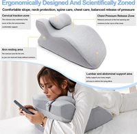 Lit ergonomique en mousse à mémoire de forme pour adulte, oreiller en forme de triangle, tête de lit arrière, cou, soulagement de la douleur, fonction de lecture.