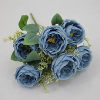 7-köpfiger Künstlicher Austin-Rosenstrauß Seidenblumen-Bouquet für DIY Wandkranz Hochzeit Party Zuhause Hotel Büro