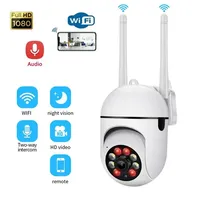 A7 Çift Antenli Wifi Kamera 1080P HD 360 Derece Kablosuz Güvenlik Web Kamerası PTZ Sistemi Dış Mekan Ev Gece Görüşü
