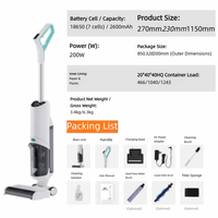 Aspirateur sans fil eau et poussière haute aspiration 3-en-1 : lavage, aspiration et serpillière pour la maison avec emballage CKD