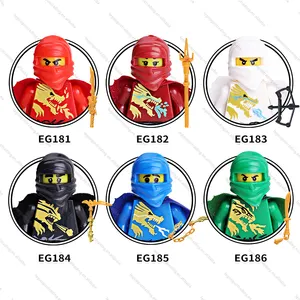 EG181-EG186 Zane Kai Jay Lloyd Cole Ninja Miniziegel japanische mehrfarbige Figur montierte Bausteine für Kinder Geschenk-Spielzeug