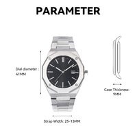 Montre-bracelet classique en cuir et silicone personnalisée, étanche 5 ATM, minimaliste, en acier inoxydable, pour hommes, à quartz, vente en gros