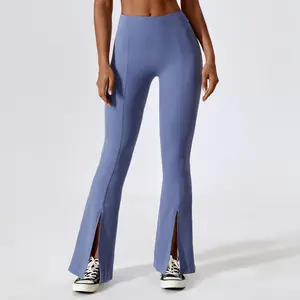 8281 Shaping Curve Bare sensation fabric wicking Tight with Hip Lift and Micro Flare Casual High Waist Flare Sports Yoga Pants