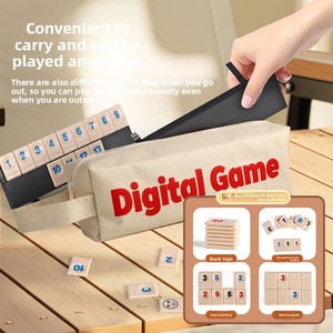 Jeu de tuiles numérotées en plastique de style israélien pour adultes, jeu de société décontracté, puzzle secret, jouet familial, jeu de raisonnement logique - Product Image 2