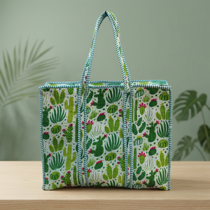 Cactus Pattern Printed Tote <b>Bag</b> Bohemian Style Ladies Tote <b>Bags</b> Open Top Women's Shopping <b>Bag</b> All Seasons Use Daily Purpose <b>Bag</b> - Product Image 2