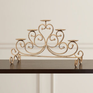 Bougeoir en fer forgé et à Triple bougeoir, porte-bougie en métal, décoration - Product Image 5