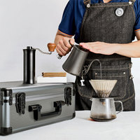 Ensemble de cafetière à filtre, acier inoxydable et plastique écologiques, outils de barista, bouilloire à col de cygne, sac de voyage, kit de préparation manuelle