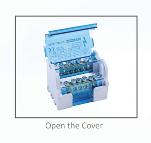 Bloques <span class=keywords><strong>de</strong></span> distribución <span class=keywords><strong>de</strong></span> energía <span class=keywords><strong>de</strong></span> dos polos 125A con punta <span class=keywords><strong>de</strong></span> latón 14 puntos <span class=keywords><strong>de</strong></span> conexión cada poste pasa la certificación CB/CE/UKCA/RoHS - Product Image 2
