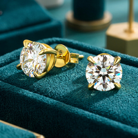 Boucles d'oreilles en diamant cultivé en laboratoire certifié IGI, or véritable 18 carats, bijoux de luxe unisexe pour mariage, fiançailles, anniversaire, fête, cadeau