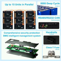 Pack de batteries fini EEL V6 Pro 17KWH 16S 51.2V avec cellules LiFePO4 CATL EVE 314AH 330Ah intégrées + BMS JK 200A + Disjoncteur et fusible