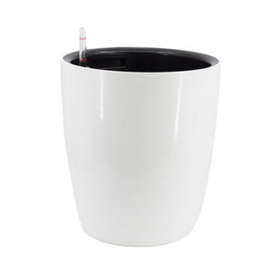 Large automatic water absorption plastic lazy flower pot floor round bonsai resin plant pot