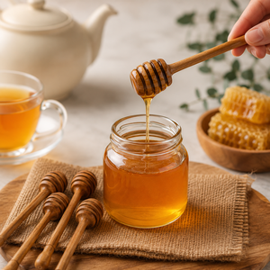 Cuillères à miel en bois de teck de 16 cm, de qualité alimentaire, écologiques, légères, pour le miel, le thé, le yaourt, les desserts, le petit-déjeuner - Product Image 2