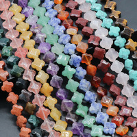 Perles en vrac accessoires de bijoux à bricoler soi-même pierre naturelle 11-13mm pierre précieuse à facettes trèfle à quatre feuilles perles de fleur