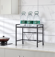 Comptoir de cuisine 2 niveaux télescopique réglable bouteille d'assaisonnement micro-ondes support de four supports de rangement et supports