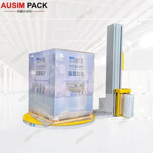 Machine d'emballage semi-automatique de film étirable de palette de carton de haute qualité utilisée pour l'emballage de boissons alimentaires pour les industries de détail