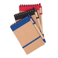 Carnet A5 personnalisé style professionnel avec stylo, reliure spirale recyclable, couverture en papier à feuilles mobiles, pour étude, avec logo et couleur personnalisables, vente en gros