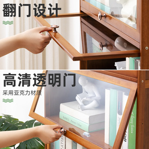 Estantería/estantería de almacenamiento sencilla para el suelo, de gran capacidad, armario de almacenamiento multicapa para la sala de estar, hecha de bambú. - Product Image 3