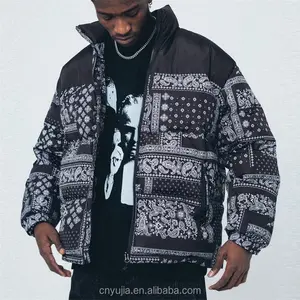 QYOURE Custom Plus Size Cold Winter Streetwear Coats With Two Patch Pockets Jacket For Men